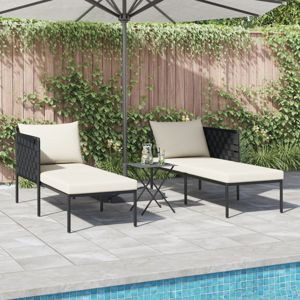 Produktbild för Solbädd Antracit 153 x 115 x 69.5 cm Pulverlackerat stål