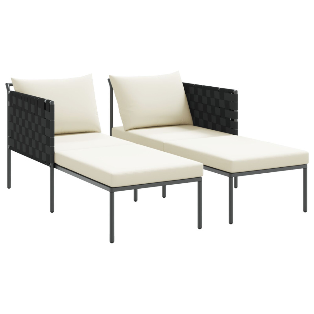Produktbild för Solbädd Antracit 153 x 115 x 69.5 cm Pulverlackerat stål