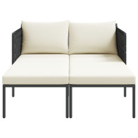 Produktbild för Solbädd Antracit 153 x 115 x 69.5 cm Pulverlackerat stål