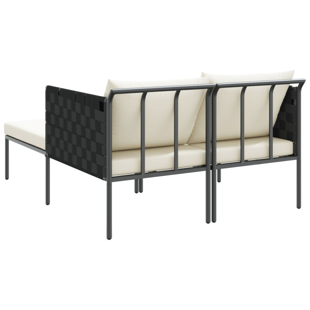 Produktbild för Solbädd Antracit 153 x 115 x 69.5 cm Pulverlackerat stål