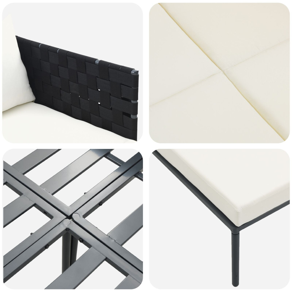 Produktbild för Solbädd Antracit 153 x 115 x 69.5 cm Pulverlackerat stål