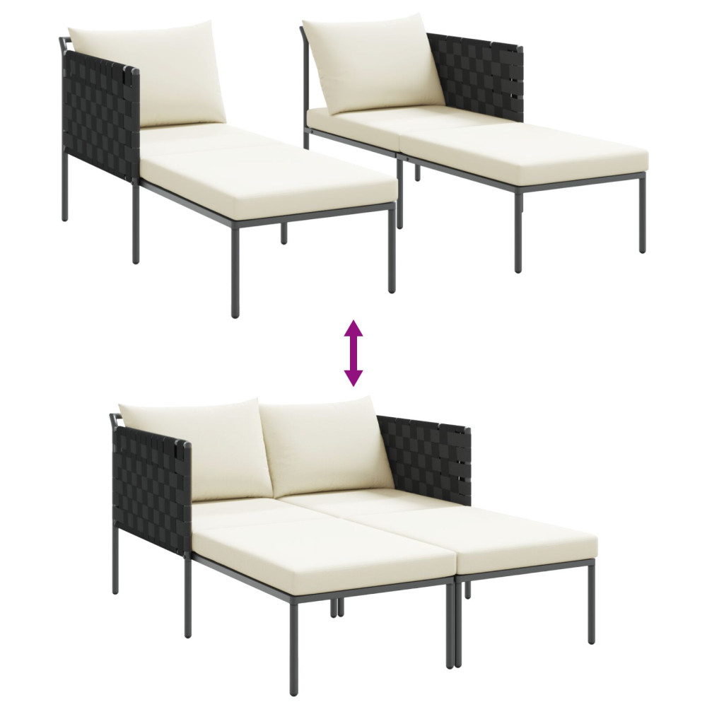 Produktbild för Solbädd Antracit 153 x 115 x 69.5 cm Pulverlackerat stål