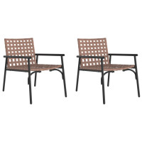 Produktbild för Trädgård Stol 2 pcs Brun 78 x 55,5 x 75,5 cm konstrotting