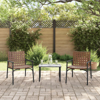 Produktbild för Trädgård Stol 2 pcs Brun 78 x 55,5 x 75,5 cm konstrotting