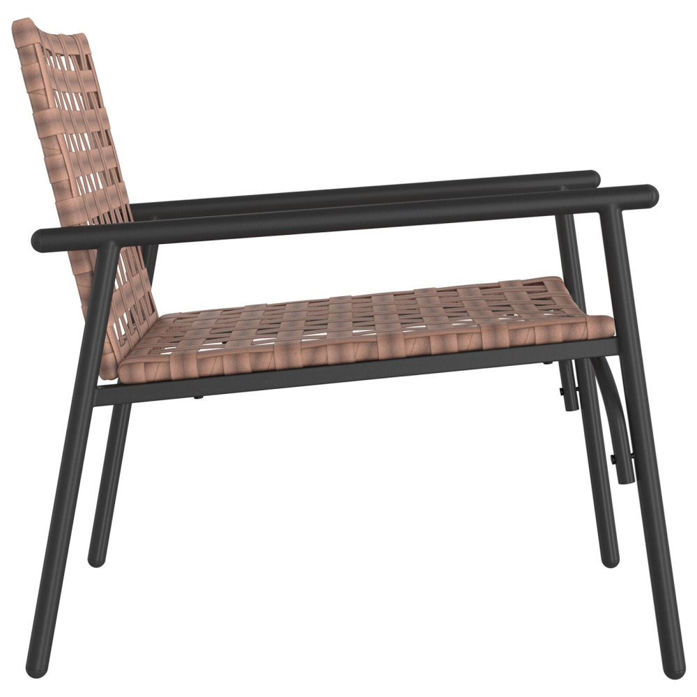 Produktbild för Trädgård Stol 2 pcs Brun 78 x 55,5 x 75,5 cm konstrotting
