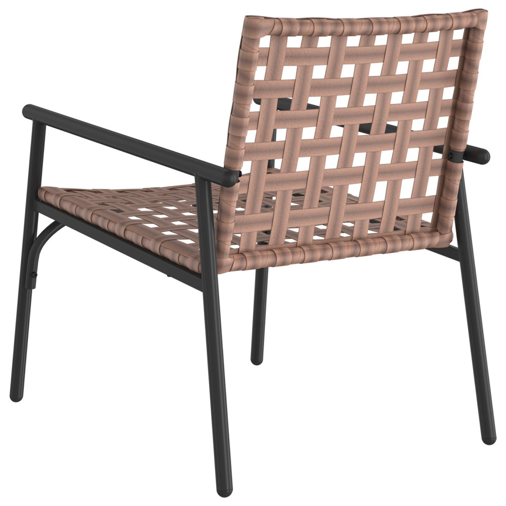 Produktbild för Trädgård Stol 2 pcs Brun 78 x 55,5 x 75,5 cm konstrotting