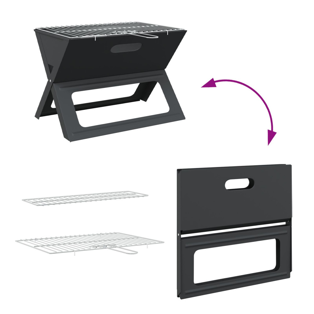 Produktbild för Utomhusgrill Svart 46 x 31 x 31 cm Stål