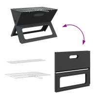 Produktbild för Utomhusgrill Svart 46 x 31 x 31 cm Stål