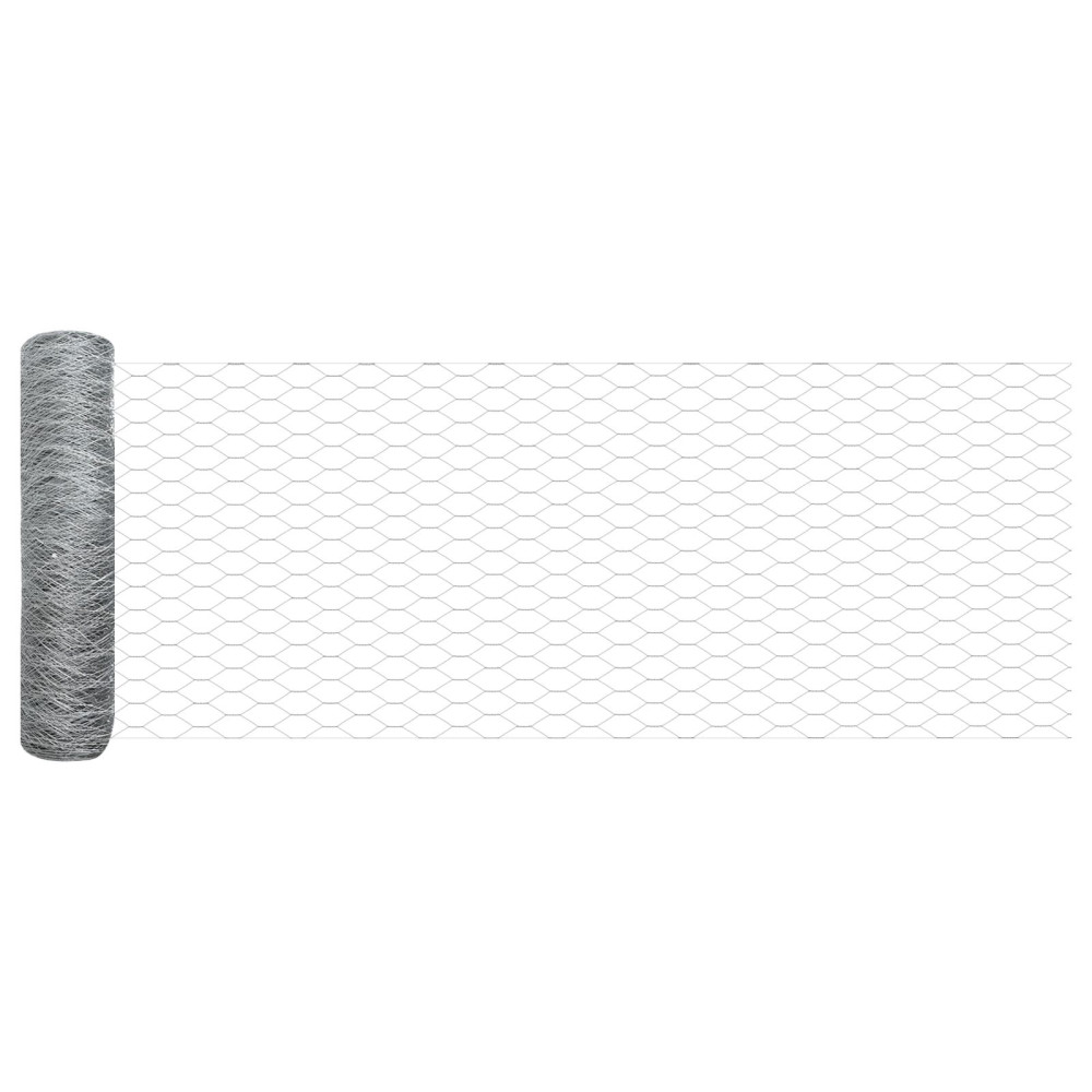 Produktbild för Hexagonstängsel Silver 0,5 x 100 m Galvaniserat stål