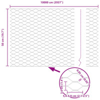 Produktbild för Hexagonstängsel Silver 0,5 x 100 m Galvaniserat stål