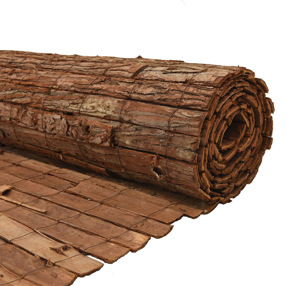 Produktbild för Barkstaket Brun 400 x 125 cm Bark