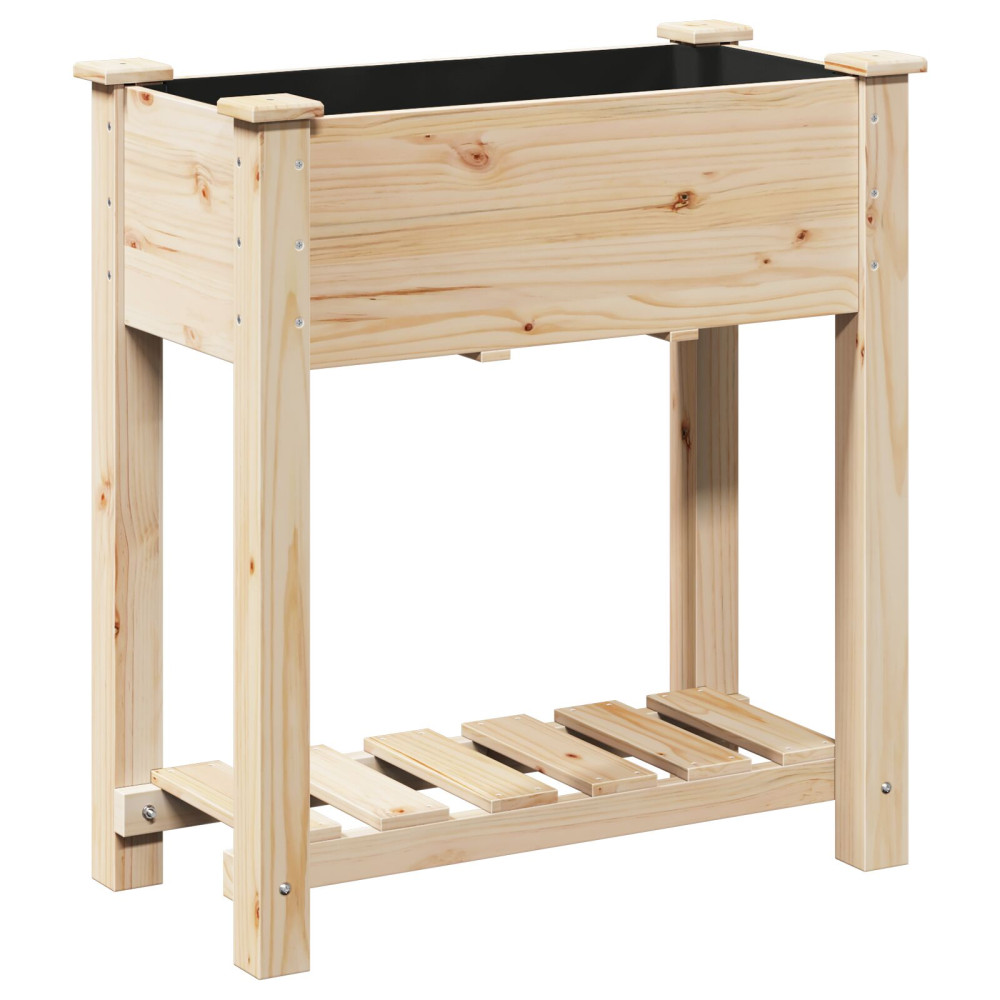 Produktbild för Trädgårdsplanterare Beige 71 x 37 x 76,5 cm Massivt Furu