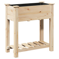 Produktbild för Trädgårdsplanterare Beige 71 x 37 x 76,5 cm Massivt Furu