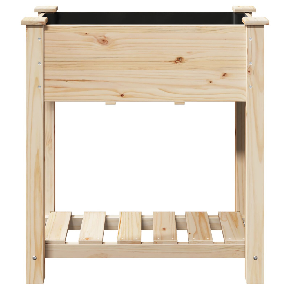 Produktbild för Trädgårdsplanterare Beige 71 x 37 x 76,5 cm Massivt Furu