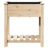 Produktbild för Trädgårdsplanterare Beige 71 x 37 x 76,5 cm Massivt Furu