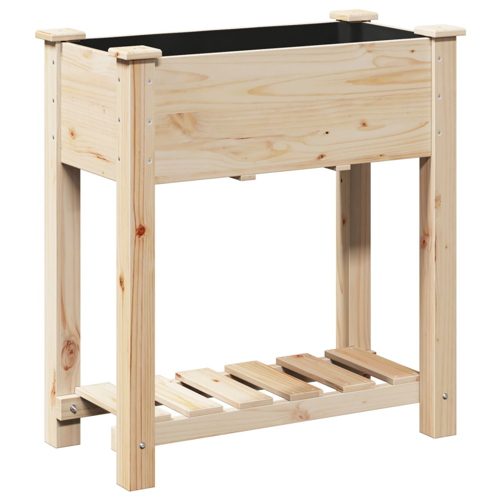 Produktbild för Trädgårdsplanterare Beige 71 x 37 x 76,5 cm Massivt Furu