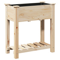 Produktbild för Trädgårdsplanterare Beige 71 x 37 x 76,5 cm Massivt Furu