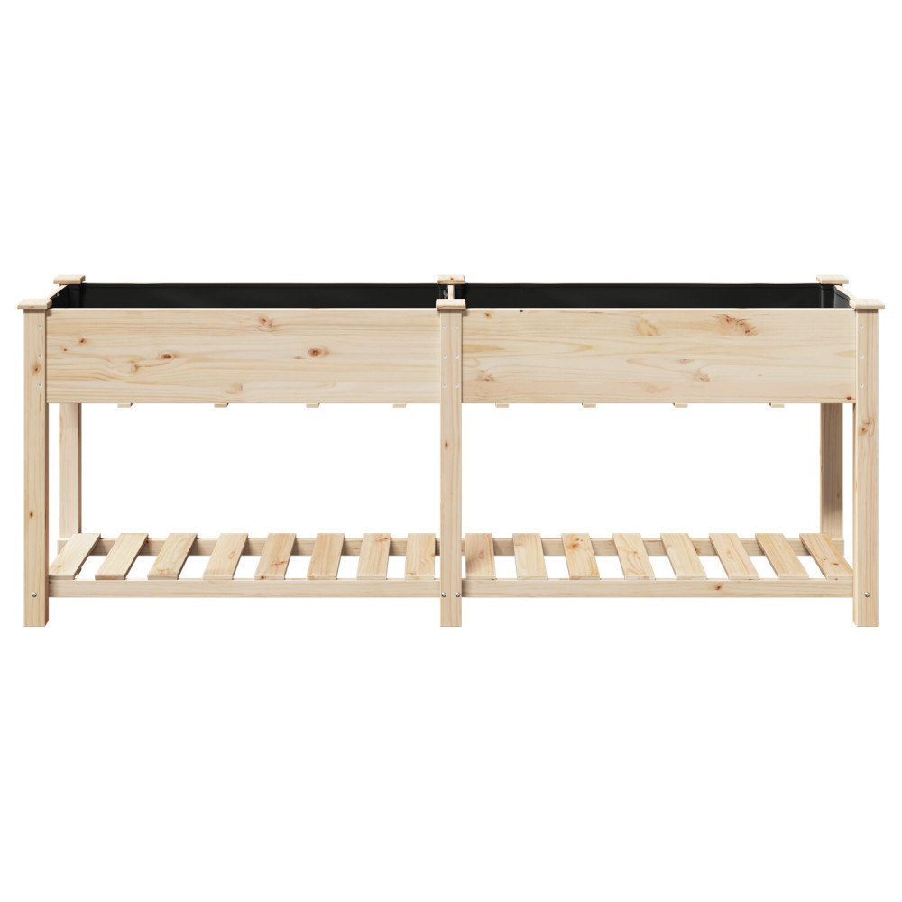 Produktbild för Trädgårdsplanterare Beige 203 x 53 x 76,5 cm Massivt Furu