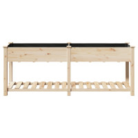 Produktbild för Trädgårdsplanterare Beige 203 x 53 x 76,5 cm Massivt Furu