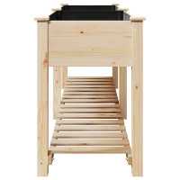 Produktbild för Trädgårdsplanterare Beige 203 x 53 x 76,5 cm Massivt Furu