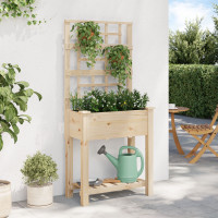 Produktbild för Trädgårdsplanterare Beige 71 x 38 x 152 cm Massivt Furu