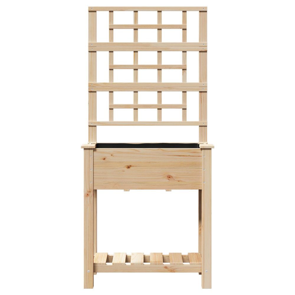 Produktbild för Trädgårdsplanterare Beige 71 x 38 x 152 cm Massivt Furu