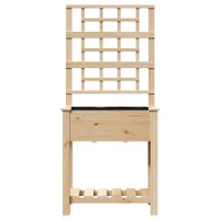 Produktbild för Trädgårdsplanterare Beige 71 x 38 x 152 cm Massivt Furu