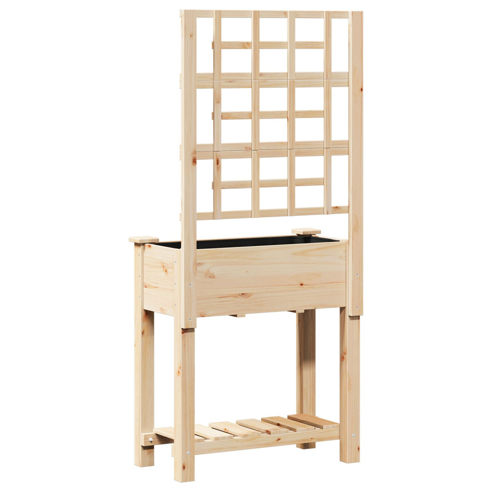 Produktbild för Trädgårdsplanterare Beige 71 x 38 x 152 cm Massivt Furu