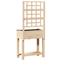 Produktbild för Trädgårdsplanterare Beige 71 x 38 x 152 cm Massivt Furu