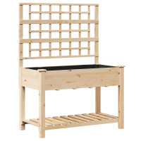 Produktbild för Trädgårdsplanterare Beige 115 x 60,5 x 153 cm Massivt Furu