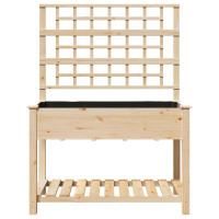 Produktbild för Trädgårdsplanterare Beige 115 x 60,5 x 153 cm Massivt Furu