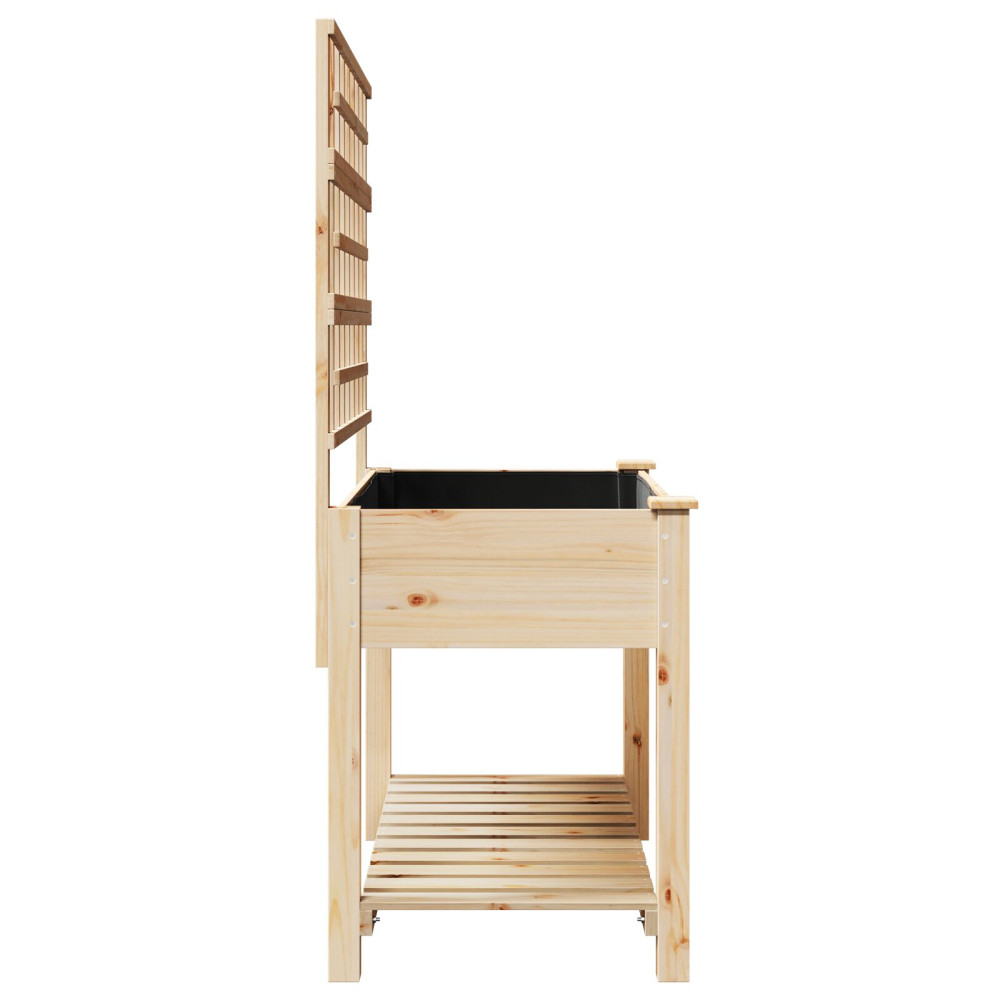 Produktbild för Trädgårdsplanterare Beige 115 x 60,5 x 153 cm Massivt Furu