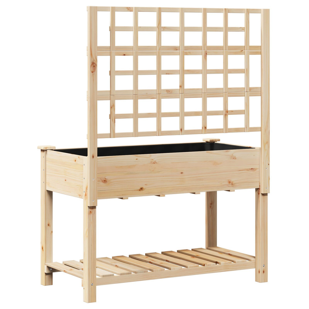 Produktbild för Trädgårdsplanterare Beige 115 x 60,5 x 153 cm Massivt Furu