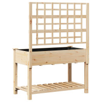 Produktbild för Trädgårdsplanterare Beige 115 x 60,5 x 153 cm Massivt Furu