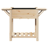 Produktbild för Trädgårdsplanterare Beige 111 x 37 x 76,5 cm Massivt Furu