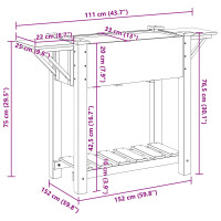 Produktbild för Trädgårdsplanterare Beige 111 x 37 x 76,5 cm Massivt Furu