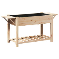 Produktbild för Trädgårdsplanterare Beige 155 x 59 x 76,5 cm Massivt Furu