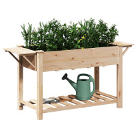 Produktbild för Trädgårdsplanterare Beige 155 x 59 x 76,5 cm Massivt Furu