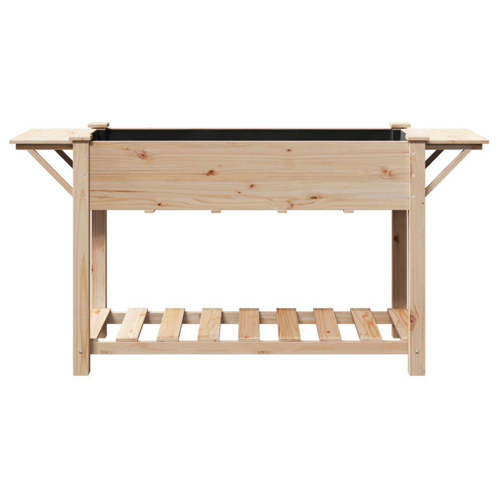 Produktbild för Trädgårdsplanterare Beige 155 x 59 x 76,5 cm Massivt Furu