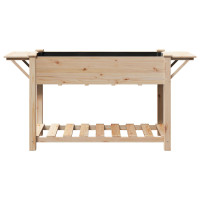 Produktbild för Trädgårdsplanterare Beige 155 x 59 x 76,5 cm Massivt Furu