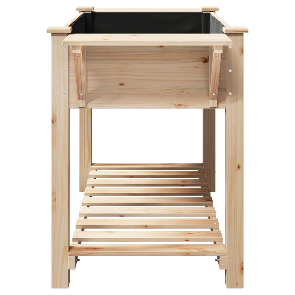 Produktbild för Trädgårdsplanterare Beige 155 x 59 x 76,5 cm Massivt Furu