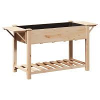 Produktbild för Trädgårdsplanterare Beige 155 x 59 x 76,5 cm Massivt Furu