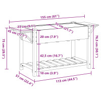 Produktbild för Trädgårdsplanterare Beige 155 x 59 x 76,5 cm Massivt Furu