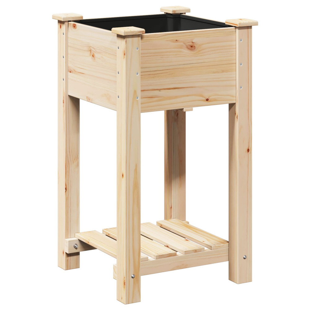 Produktbild för Trädgårdsplanterare Beige 45 x 45 x 76,5 cm Massivt Furu