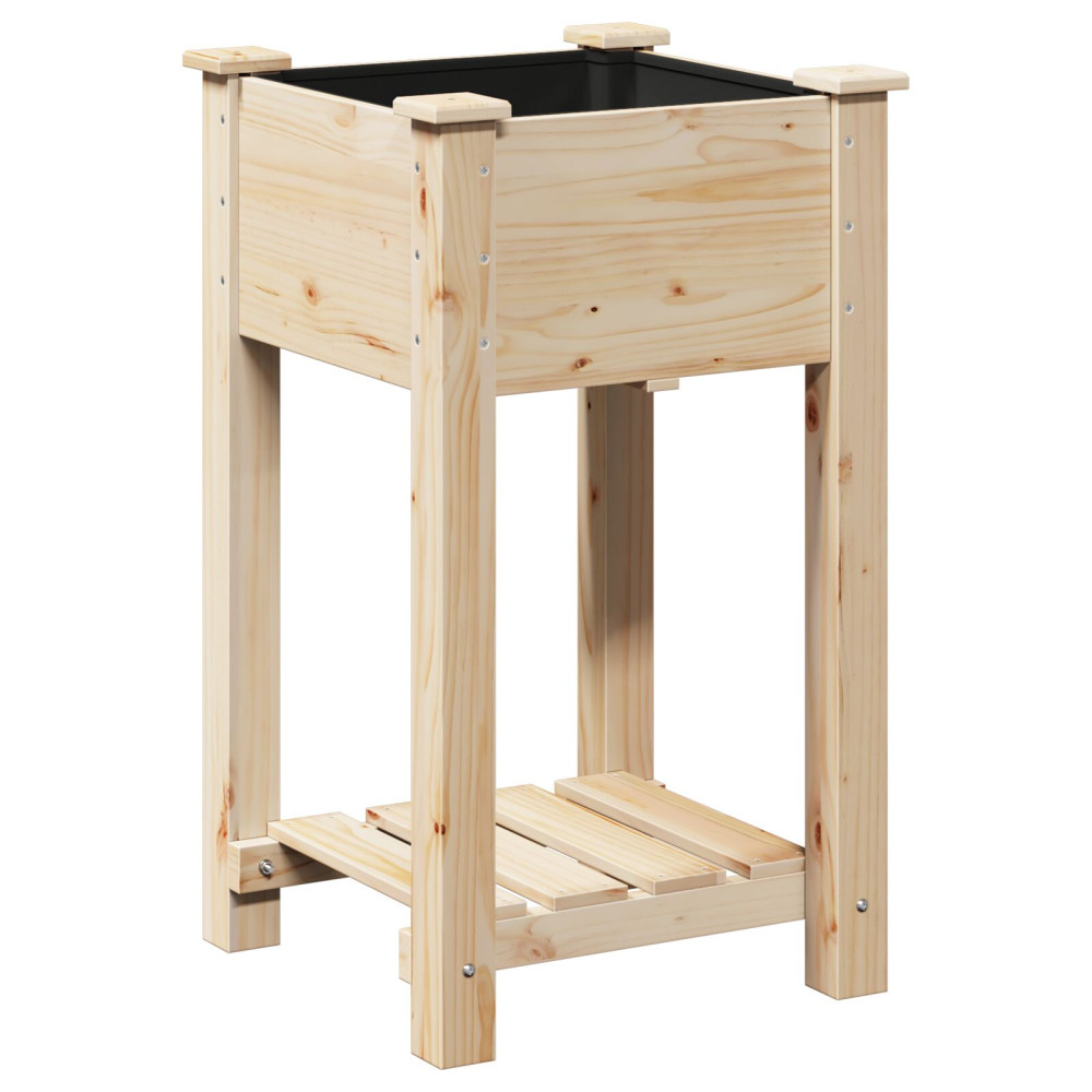 Produktbild för Trädgårdsplanterare Beige 45 x 45 x 76,5 cm Massivt Furu
