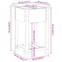 Produktbild för Trädgårdsplanterare Beige 45 x 45 x 76,5 cm Massivt Furu