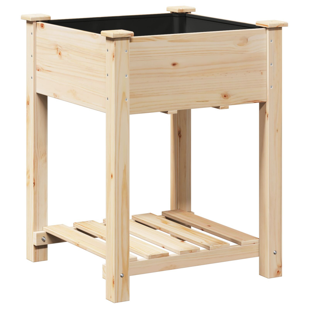 Produktbild för Trädgårdsplanterare Beige 60,5 x 60 x 76,5 cm Massivt Furu