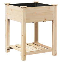 Produktbild för Trädgårdsplanterare Beige 60,5 x 60 x 76,5 cm Massivt Furu