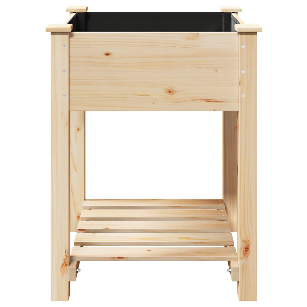 Produktbild för Trädgårdsplanterare Beige 60,5 x 60 x 76,5 cm Massivt Furu