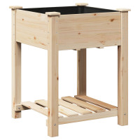 Produktbild för Trädgårdsplanterare Beige 60,5 x 60 x 76,5 cm Massivt Furu
